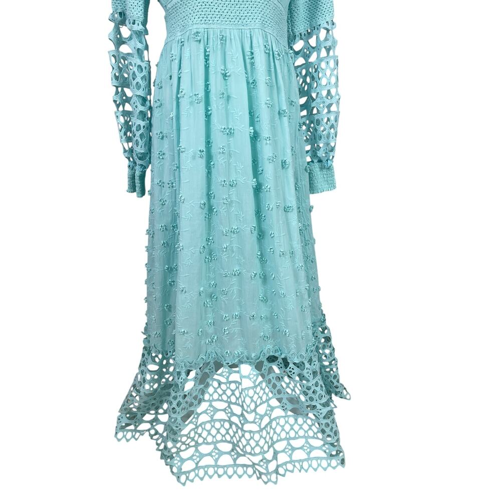 Boston Proper Cotton Embroidered Floral Maxi Dress Sz S Whimsy Cottage Boho - Picture 7 of 14